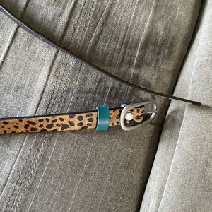 Lucky Brand 3/4” Belt Animal Print w/ Teal Accent!